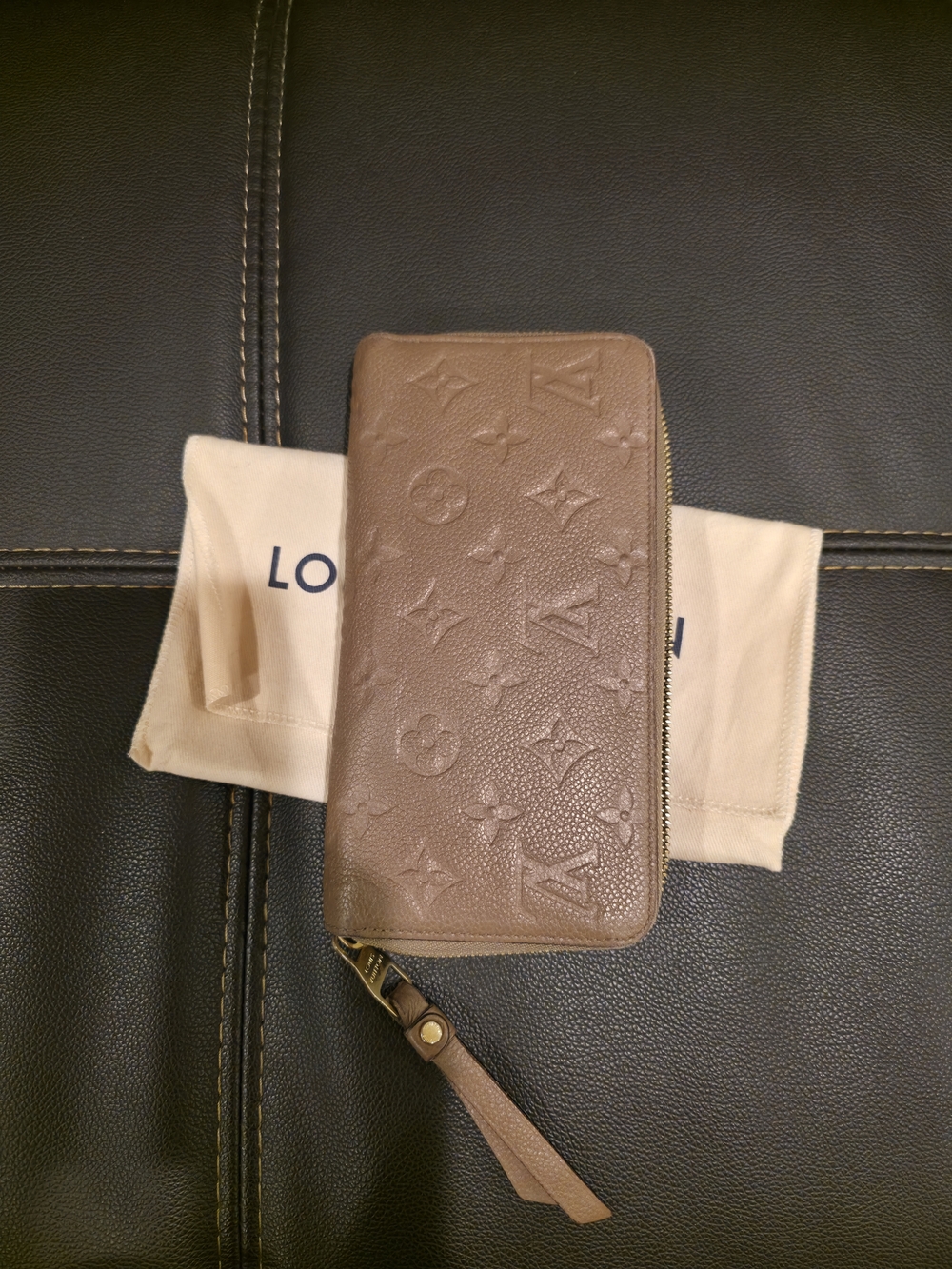 Louis Vuitton Monogram Empreinte Beige Zippy Wallet